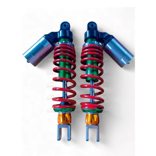 Chachimotos - Amortiguadores de lujo con pipeta rojo-verde Amortiguadores de alto rendimiento que mejoran la estabilidad y confort. Adaptables para cualquier moto