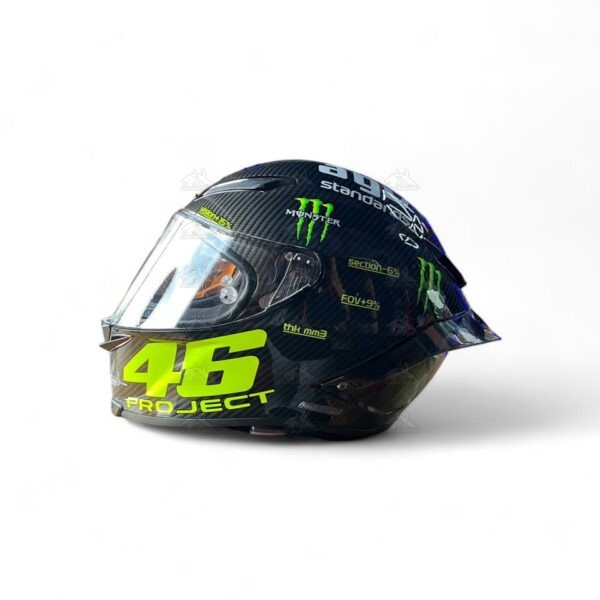 casco agv carbono-verde neon