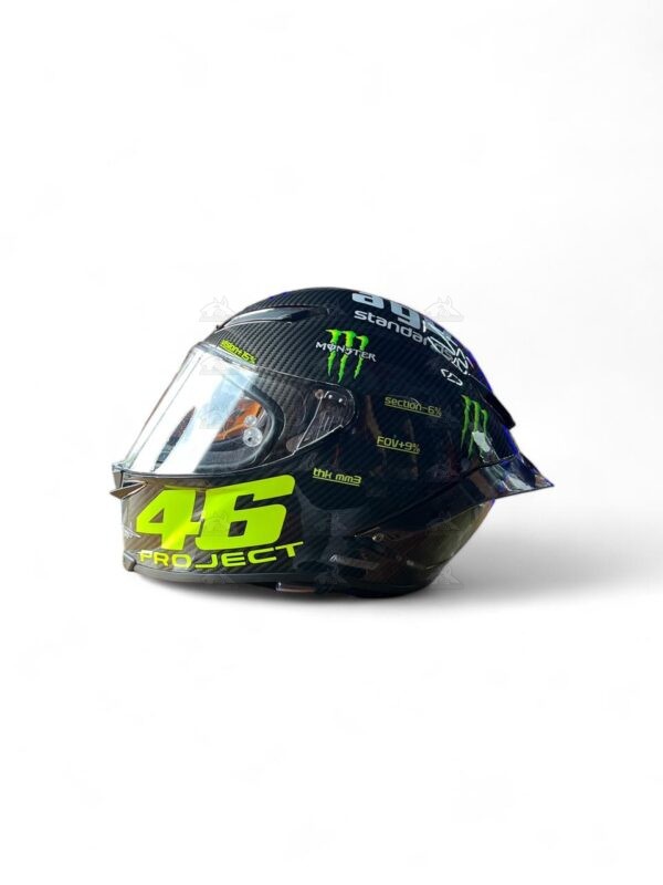 casco agv carbono-verde neon