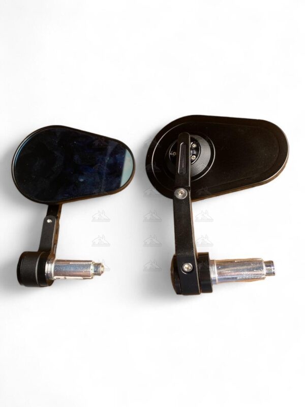 espejo café racer ovalado plano negro