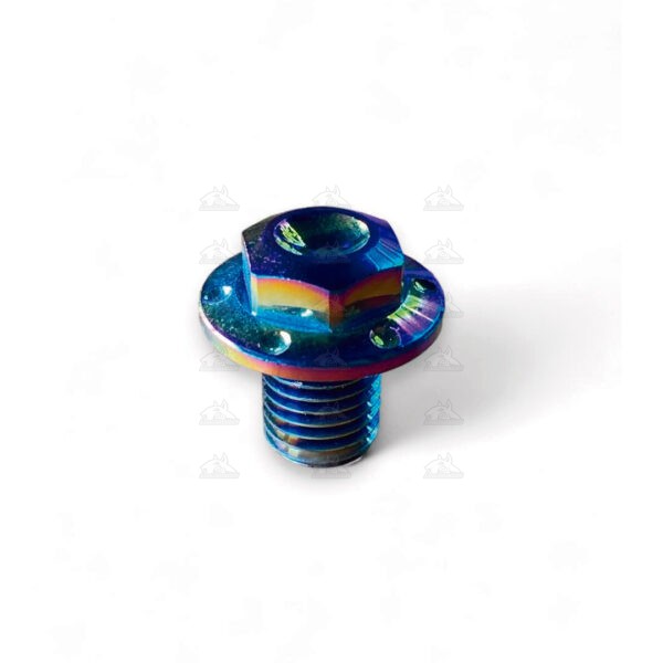 Estilo y funcionalidad en un tapón de aceite con acabado tornasol.
